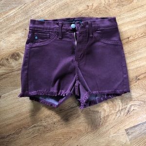 Maroon Jean shorts
